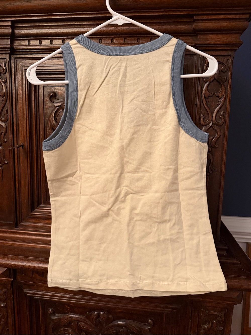 NWT Natural Life Ringer Tank in Ivory Folk Flower, Size M - Picture 2 of 3